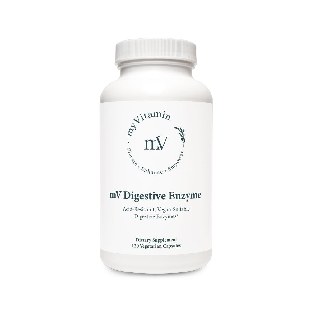 mV Digestive Enzyme — 120 vegetarian capsules supporting digestive comfort and nutrient absorption